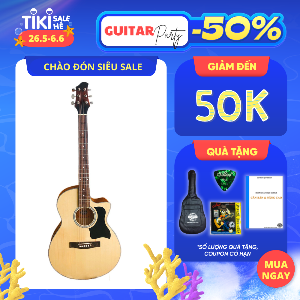 Đàn Guitar Acoustic DVE70 - Màu Gỗ