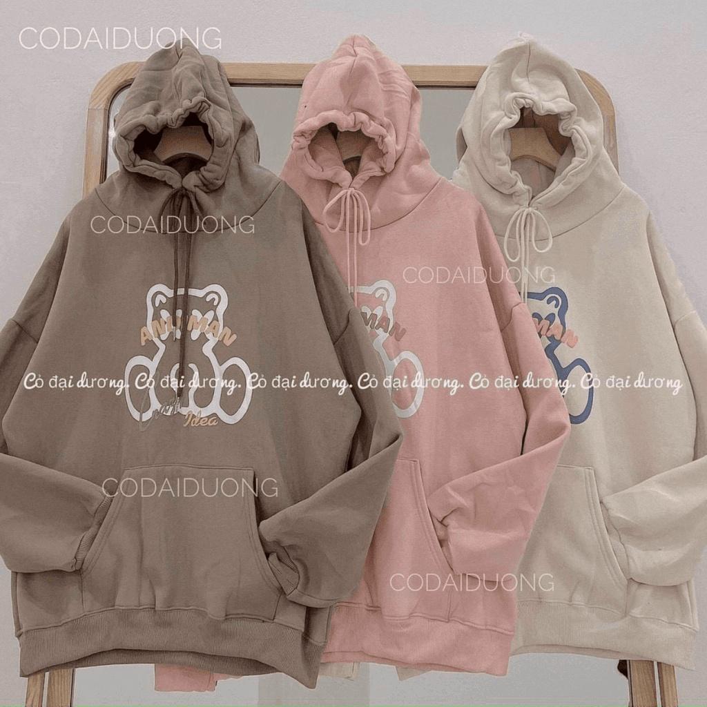 Áo Hoodie Nỉ Lót Bông form rộng Gấu Feel Good (nam nữ đều mặc đc