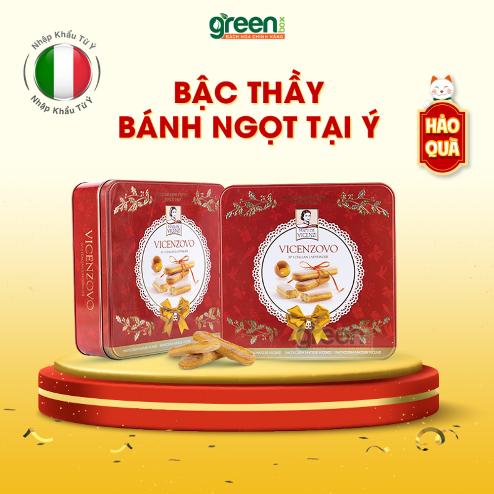 Hộp bánh Ladyfinger truyền thống Vicenzovo Vicenzi 400g nhập khẩu Ý