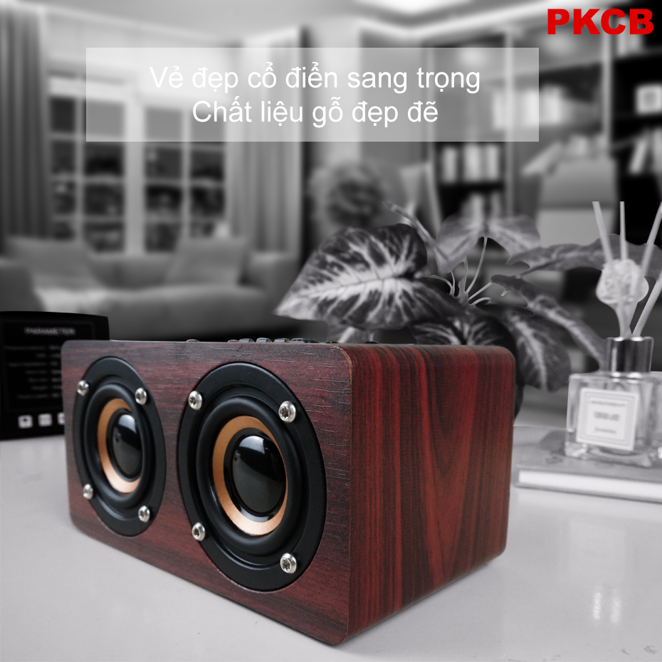 Loa Bluetooth Gỗ Phong Cách Cổ Điển Sang Trọng Âm Thanh Cực Hay Chân Thật Cao Cấp PKCB96 NÂU - Hàng Chính Hãng