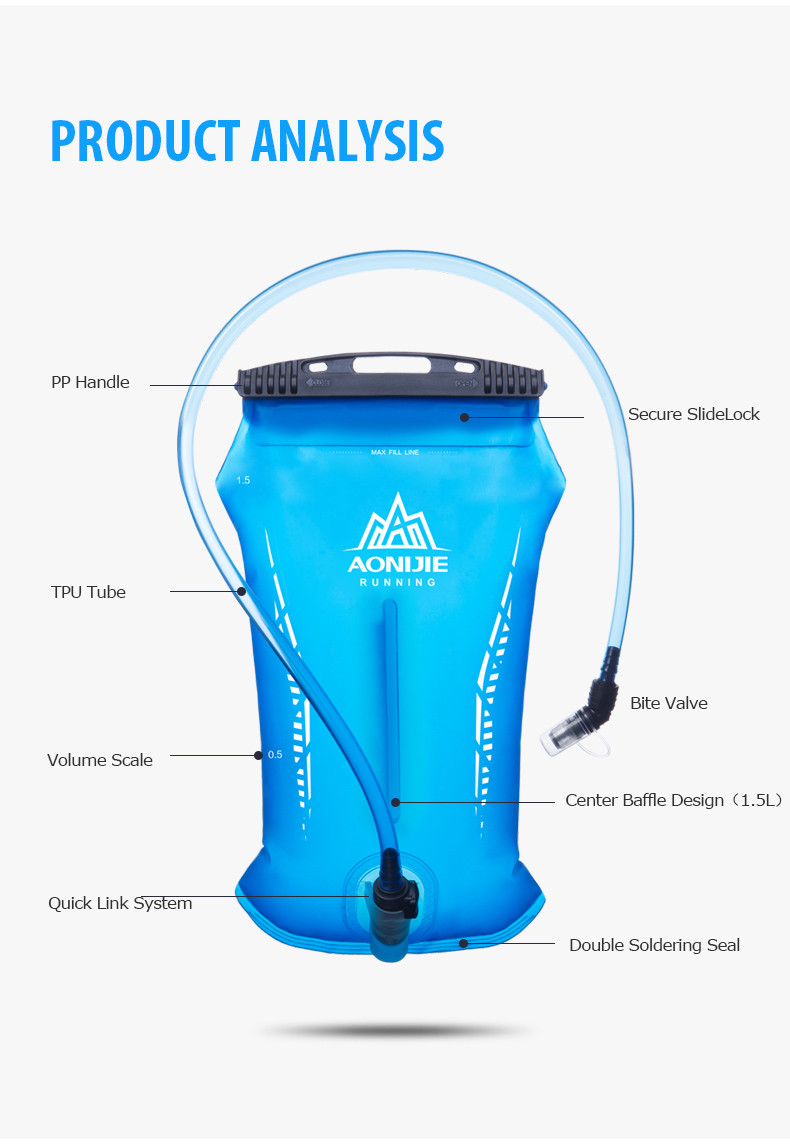 Túi Nước Thể Thao Aonijie SD52 Dùng Cho Vest Nước Chạy Trail - Dung tích 1.5L- 2L