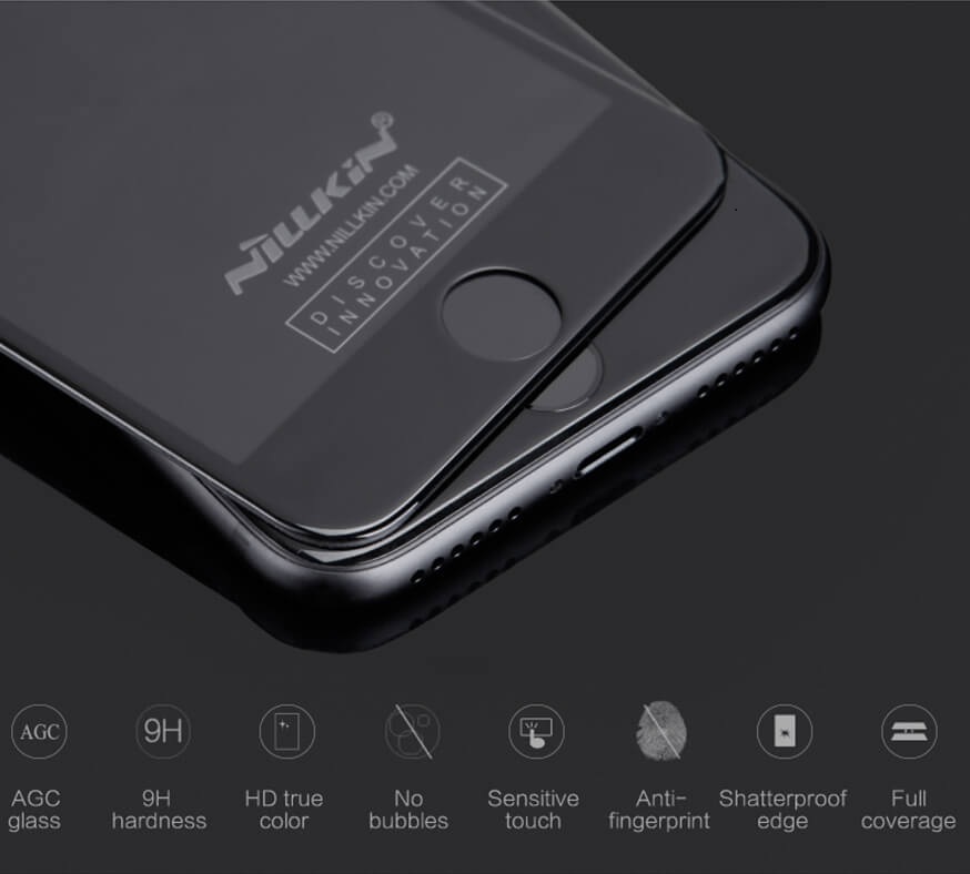 Miếng dán kính cường lực full 3D dành cho iPhone 7 Plus / 8 Plus hiệu Nillkin CP+ Max - hàng nhập khẩu