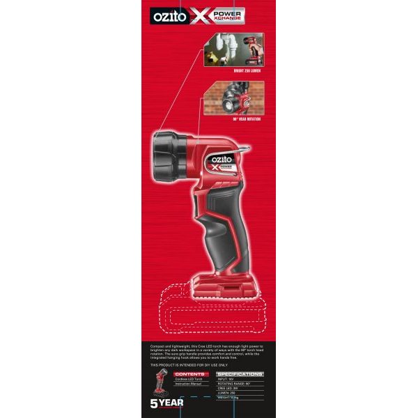 THÂN ĐÈN LED GẬT GÙ CẦM TAY DÙNG PIN 18V POWERX PXTLS-905 HÀNG MỚI 100% NHẬP KHẨU AUSTRALIA