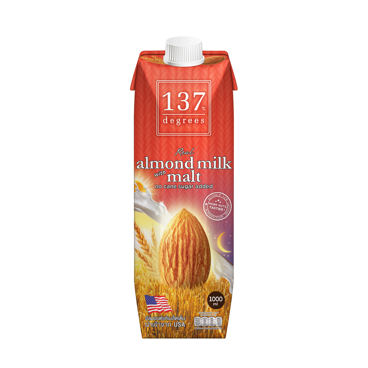 Sữa hạt Hạnh nhân Lúa mạch 137 Degrees hộp 1L