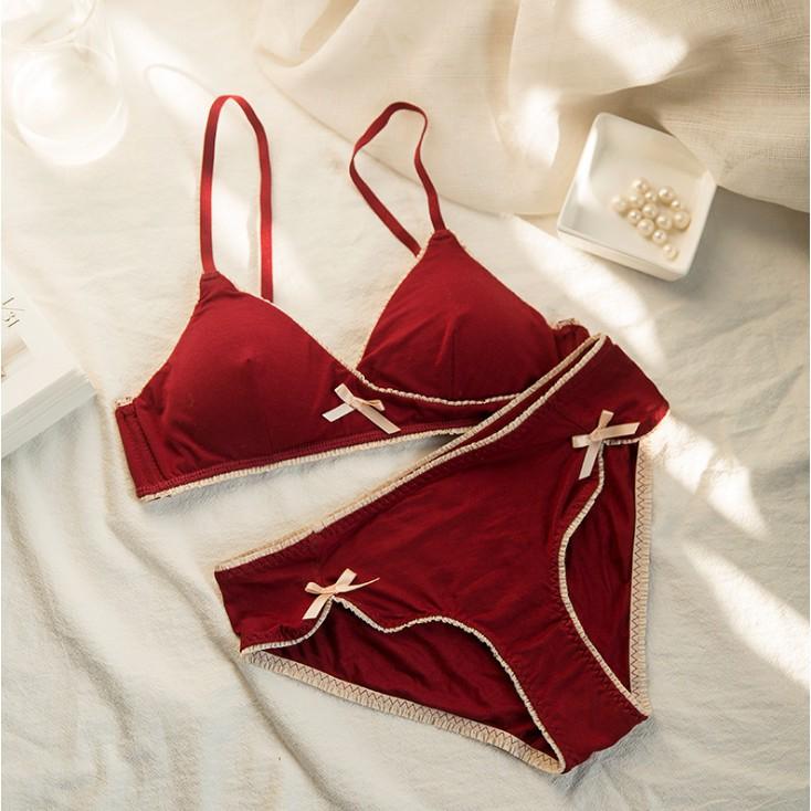 Bộ Đồ Lót Cotton Không Gọng Phong Cách Nhật Bản S291