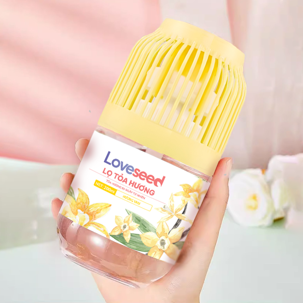 Lọ tỏa hương Loveseed hương thơm tự nhiên dễ chịu khử mùi sáp thơm phòng thế hệ mới 60 ngày - Dung tích 200ml
