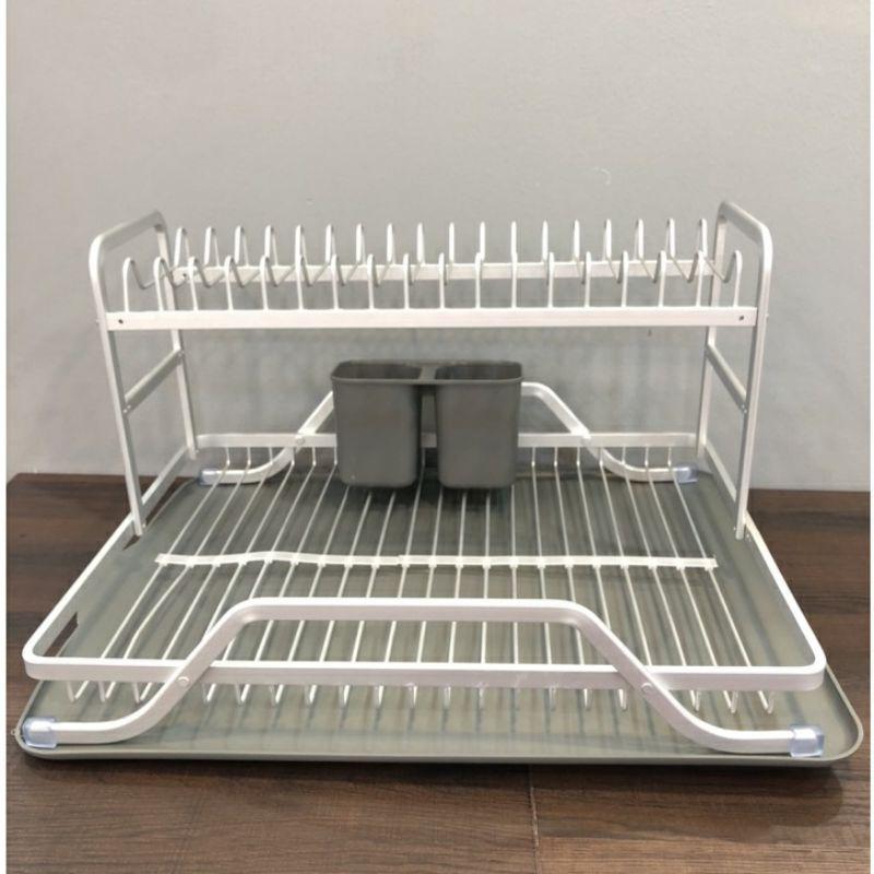 Kệ Chén Dĩa 2 Tầng Bằng Nhôm LDR208GRY Màu Xám