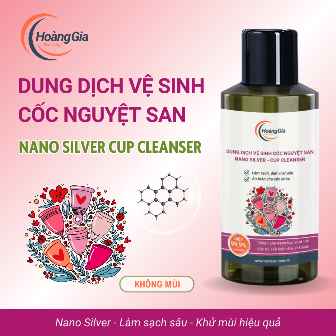 Dung Dịch Vệ Sinh Cốc Nguyệt San Nano Bạc - Làm Sạch, Khử Khuẩn Dịu Nhẹ &amp; An Toàn, Không Kích Ứng