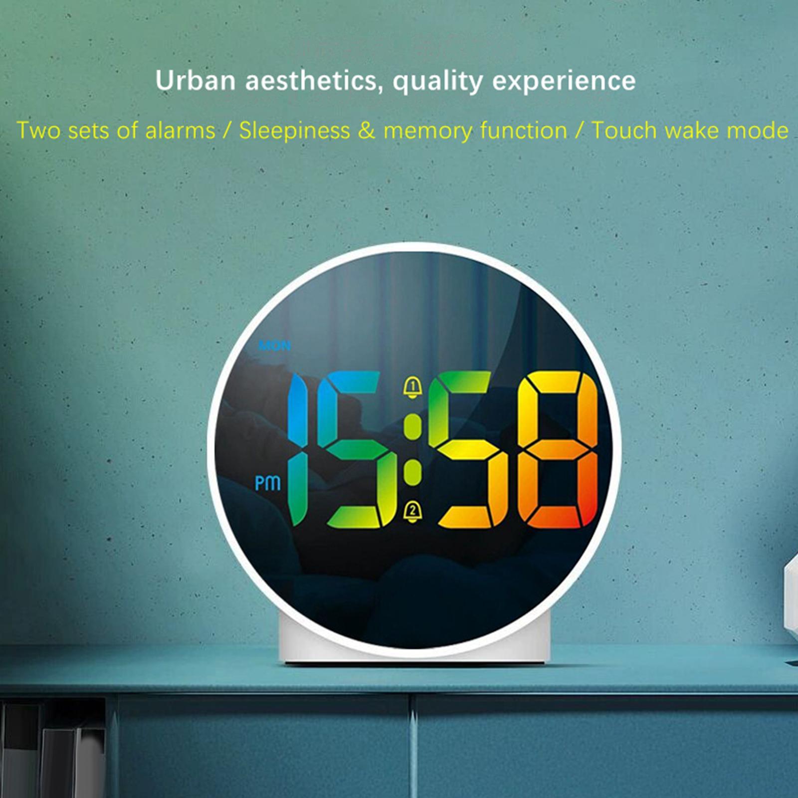 Digital Alarm Clock Table Clock Mirror Desk Clock ,Gift Memory Function Bedroom Bedside Clock LED Digital Table Clocks for Home, Office, Adults