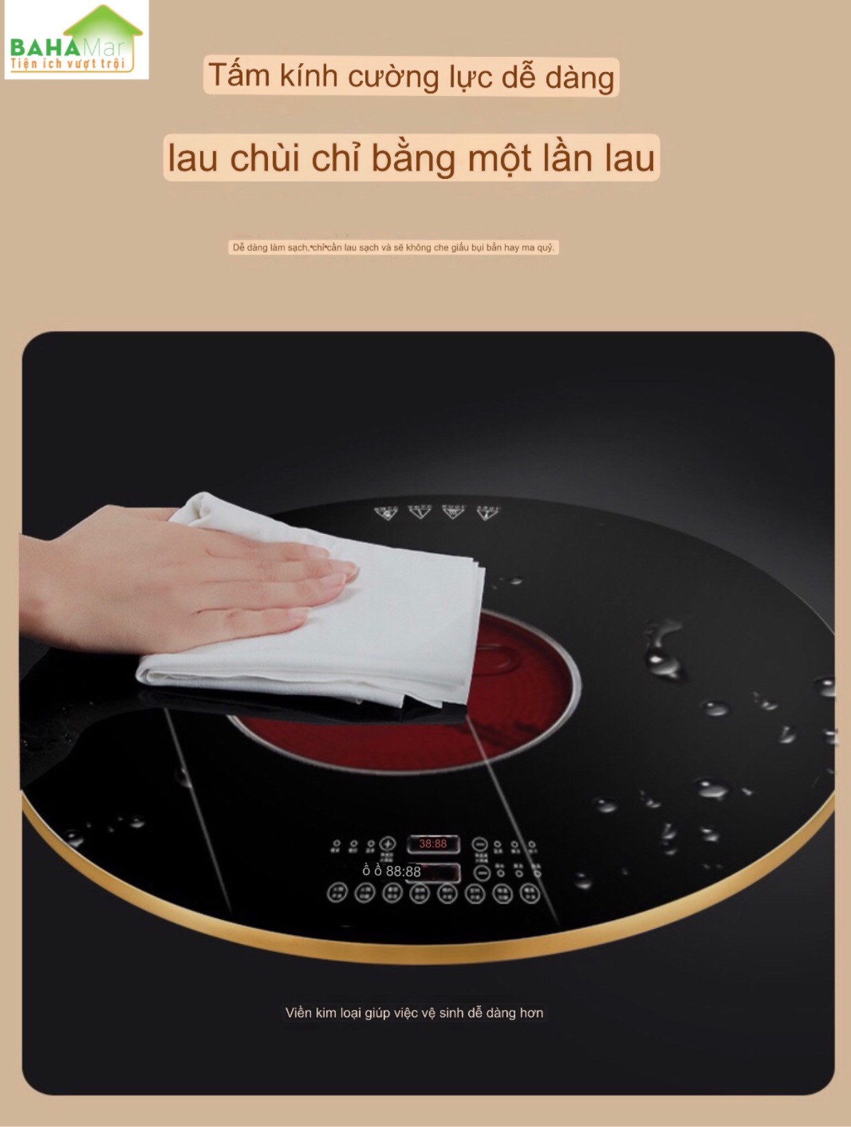MÂM 68CM GIỮ ẤM MÓN ĂN SUỐT BỮA VÀ TÍCH HỢP KÈM BẾP NẤU LẨU Ở GIỮA CÓ THỂ XOAY TRÒN "BAHAMAR" Có thể làm chủ nhiệt độ theo ý bởi hệ thống điều khiển cảm ứng