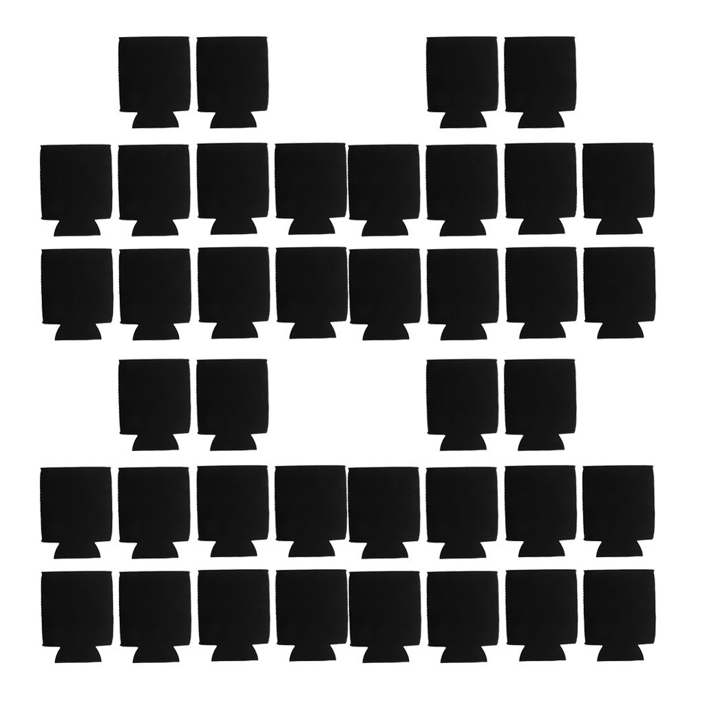 40pcs Stubby Beer Bottle Can Cooler Sleeve Holder Wedding Favor Black