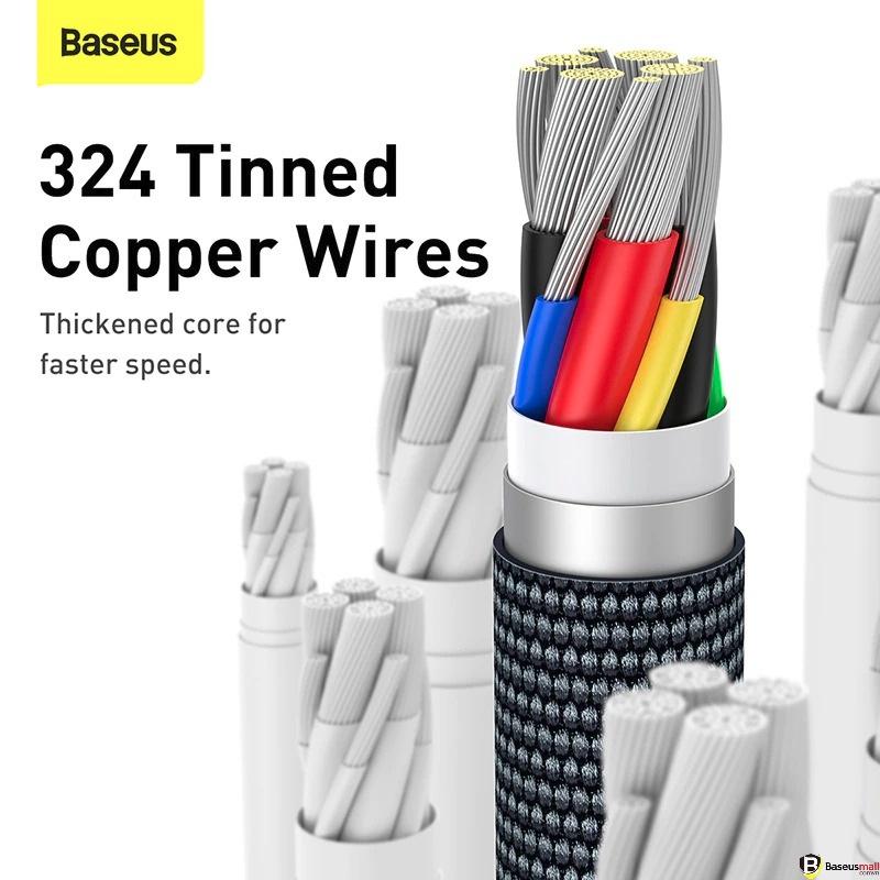 Baseus -BaseusMall VN Cáp Sạc Nhanh C to C 100W Baseus Crystal Shine Series Data PD Fast Charging QC 4.0