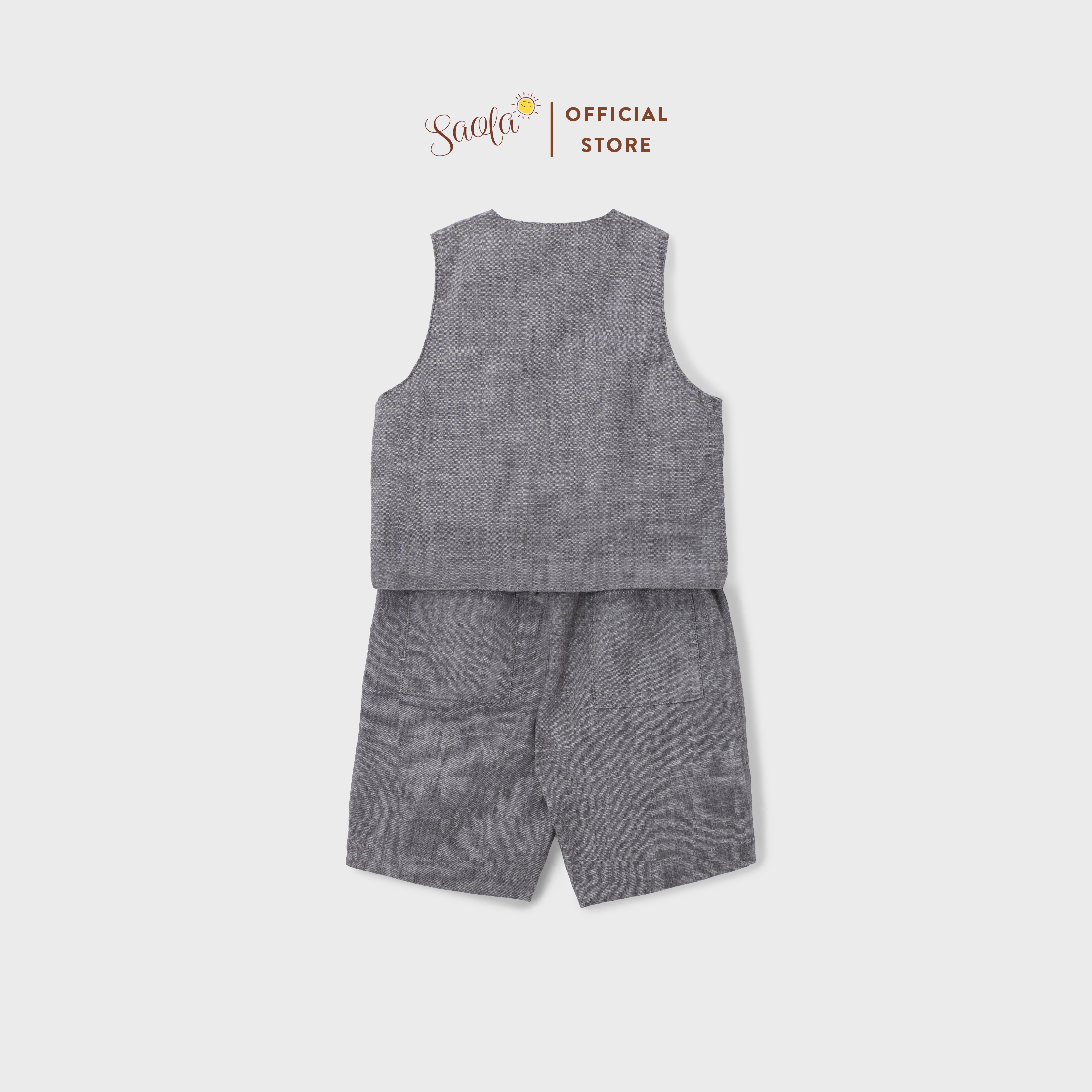 Bộ Gile Chất Liệu Linen Cao Cấp Phong Cách Hàn Quốc Cho Bé Trai - AVETT SET - GIL003 - SAOLA KIDS CLOTHING