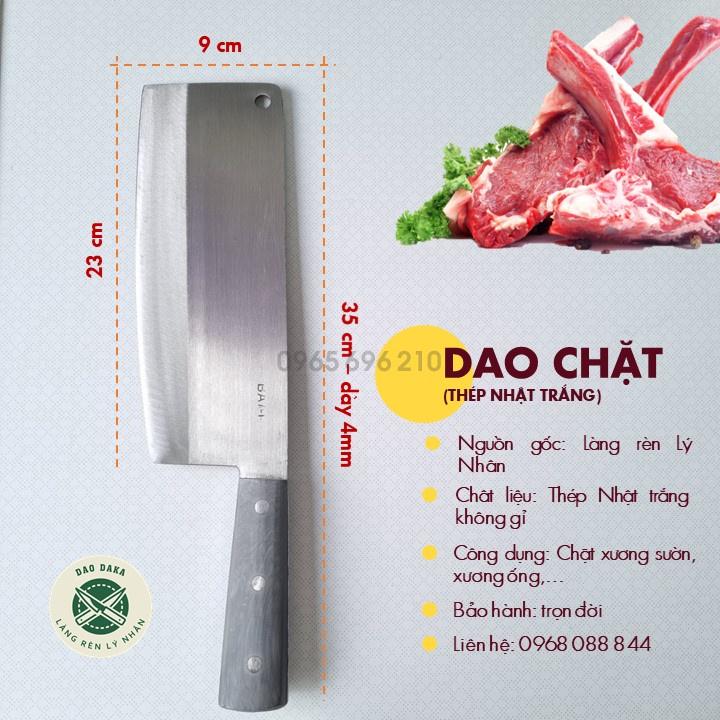 Dao chặt xương thép Nhật trắng không gỉ - Chuôi nhựa