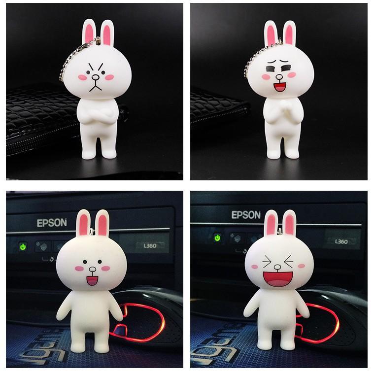 Móc khóa hình thỏ Cony và gấu Brown-Móc khóa gấu nâu và thỏ trắng-