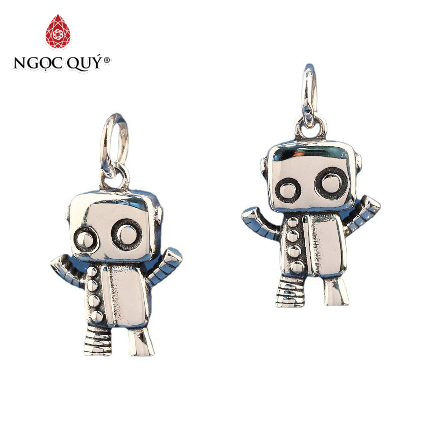 Charm treo robot vui vẻ - Ngọc Quý Gemstones