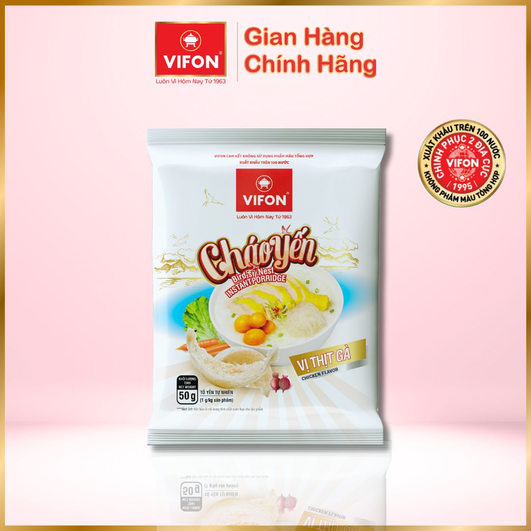 Thùng 30 gói Cháo yến VIFON vị thịt bằm/ vị thịt gà 50gr/gói