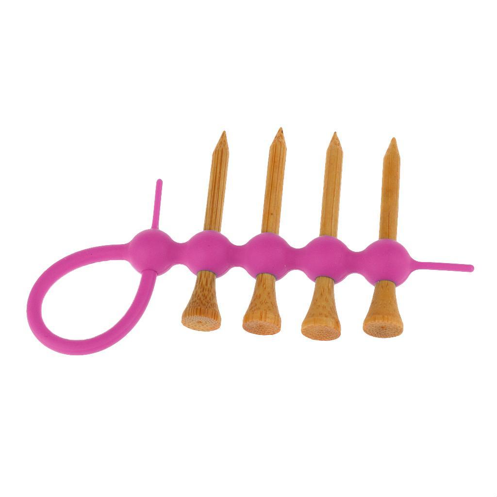 2Pcs Mini Golf Tee Holder Tool Carrier Clip And 8 Pieces Wood Golf Tees Set