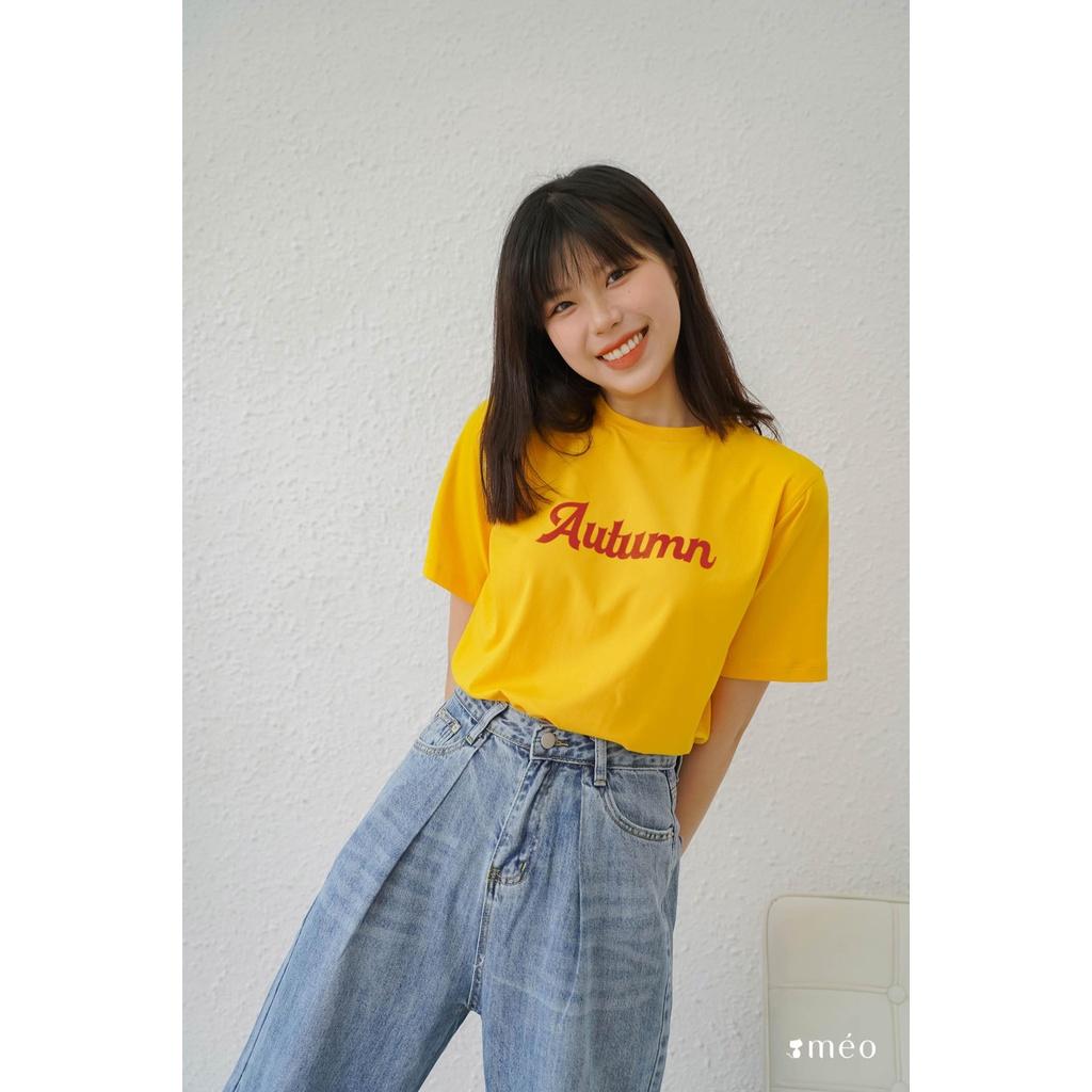 Áo thun tay lỡ Méo shop phông nữ cổ tròn cotton Season freesize form rộng