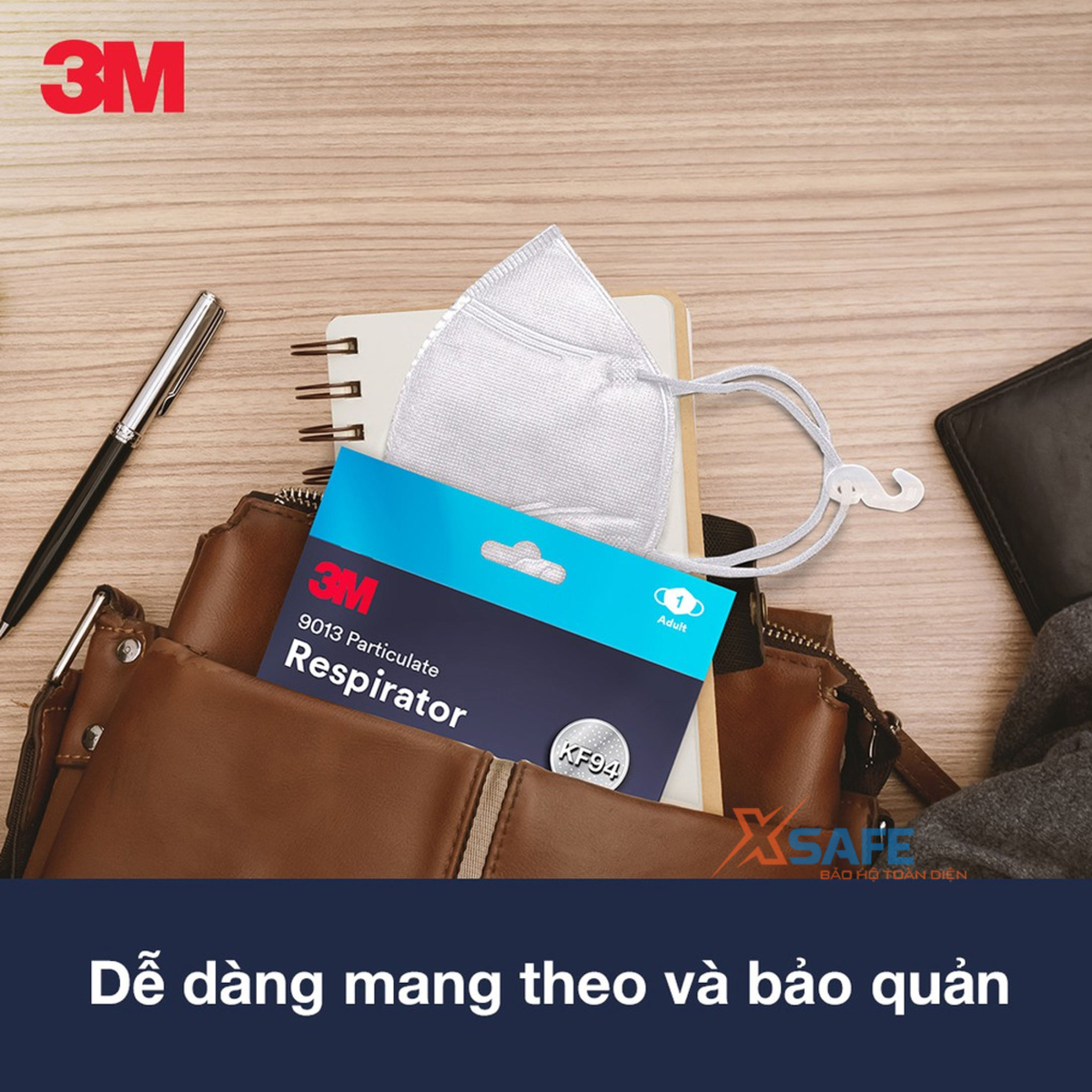 Combo khẩu Trang KF94 3M 9013 kháng khuẩn, ngăn bụi mịn PM2.5 màu Trắng và Đen tương đương với khẩu trang N95, chuyên dùng chống lây nhiễm