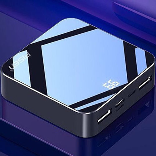 Pin Sạc Dự Phòng Mini Mirror Pisen 10000mAh (Hợp kim Mac + 2 Mặt Kính, 2x USB Smart, Led) - Hàng Chính Hãng