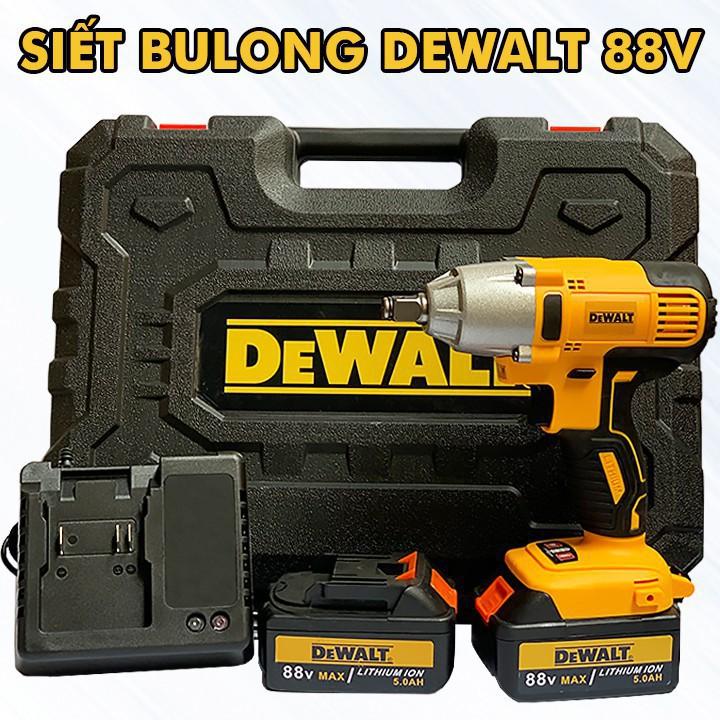 TẶNG 5 ĐẦU KHẨU + 1 ĐẦU CHUYỂN VÍT - SIẾT BULONG DEWALT 88V - MÁY BẮN ỐC, VẶN ỐC DÙNG PIN 10 CELL - LỰC SIẾT 320 N.M