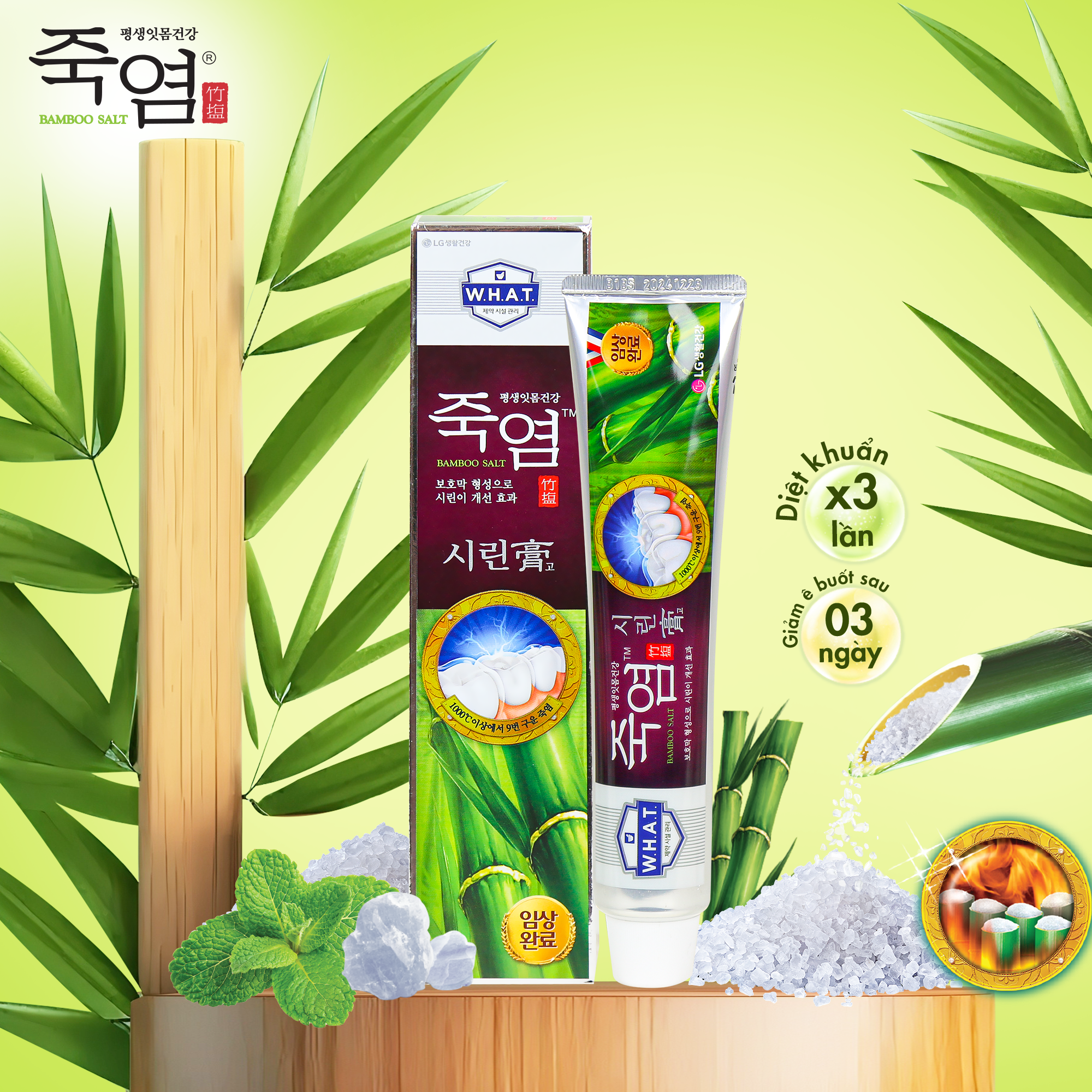 Kem đánh răng Bamboo Salt Shirinnee chăm sóc răng ê buốt 120g