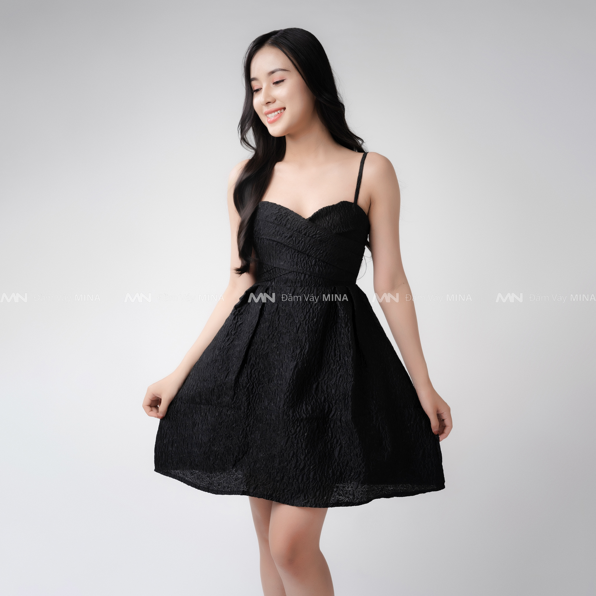 Đầm ngắn MINA thiết kế 2 dây sang trọng phù hợp dự tiệc, dạo phố- MN186