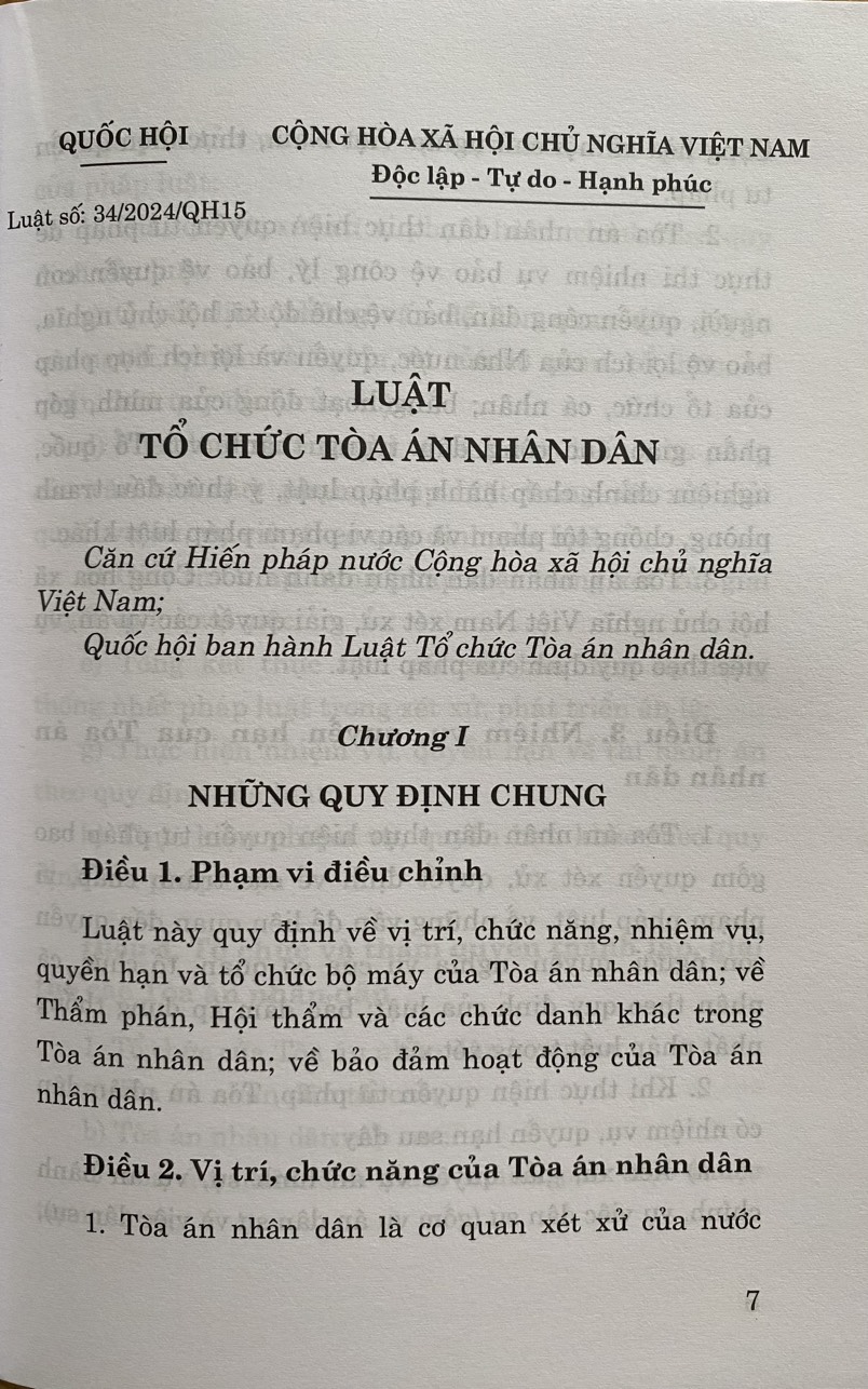 Luật Tổ Chức Toà Án Nhân Dân Năm 2024