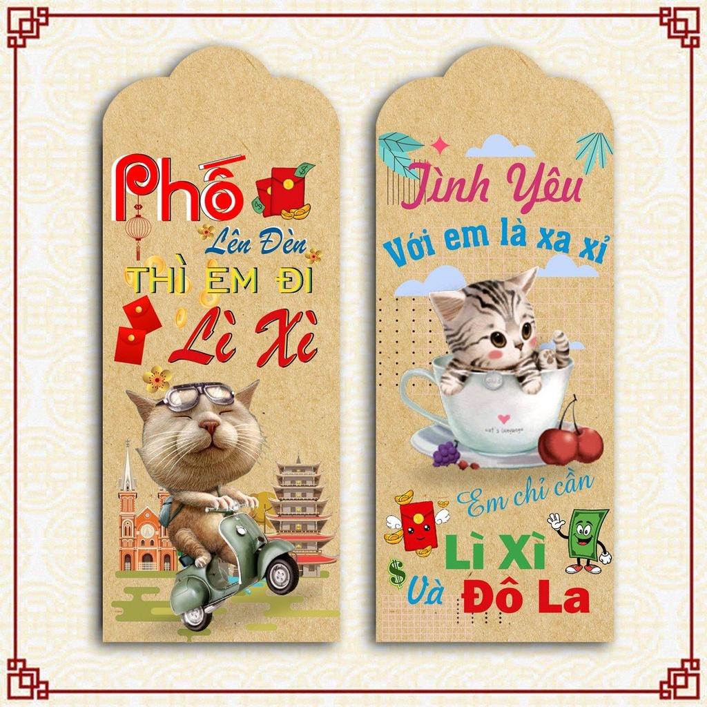 10 Phong Bao Lì Xì Tết Tặng Kèm Túi Bóng Kính