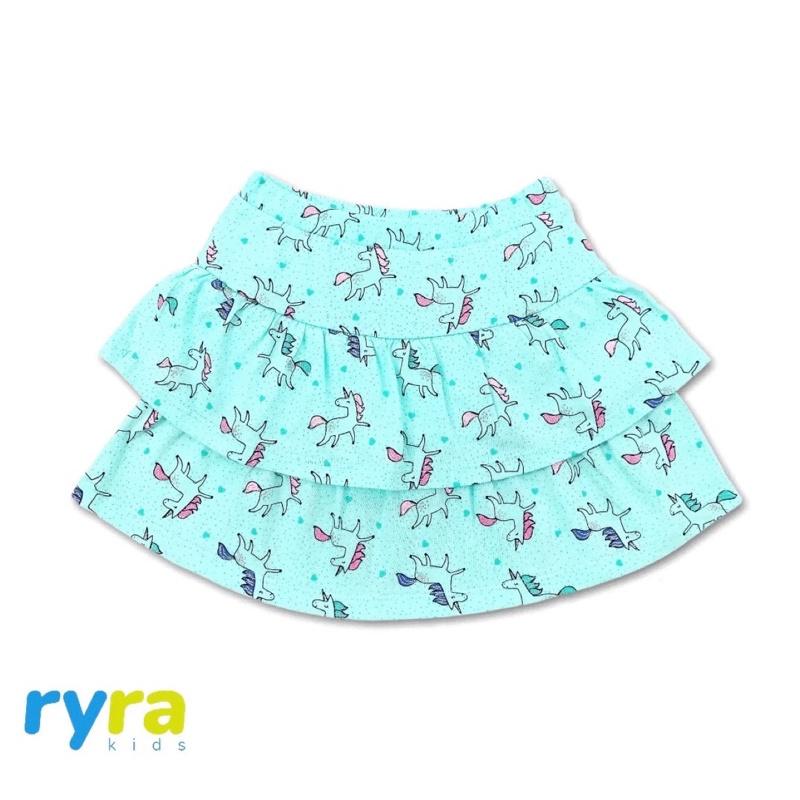 Vải thun cotton hình ngựa Pony nền xanh ngọc (unicorn)