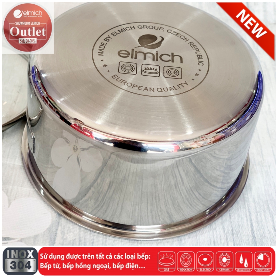 Bộ nồi quánh và chảo chống dính inox đáy liền Elmich Trimax Baby EL-3794 (Đường kính 14cm) - Hàng chính hãng