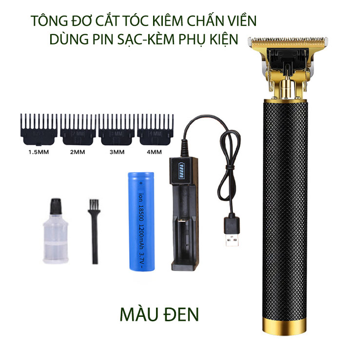 Tông đơ chấn viền, tạo kiểu tóc tại nhà, dùng pin sạc, kèm phụ kiện