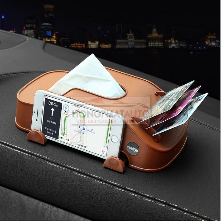 HỘP KHĂN GIẤY CÓ KHE ĐỂ THẺ & ĐIỆN THOẠI BẰNG NHỰA CAO CẤP