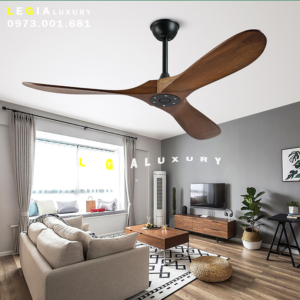 Mẫu Quạt Trần Cánh Gỗ Trang Trí Phòng Khách Đẹp Phong Cách Đông Dương INDOCHINE STYLE - Bảo Hành 5 Năm Hàng Chính Hãng