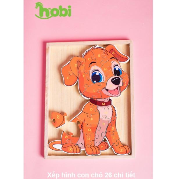 Đồ chơi gỗ - Xếp hình con chó 26 chi tiết