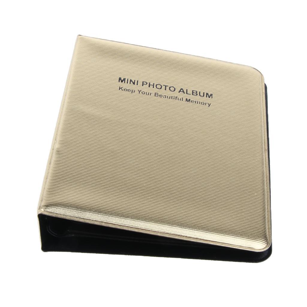 Compatible 64 Pockets Mini Photo Album for Fujifilm Instax Mini 8 8+ 9 25 26 50s 70 90 Film, Polaroid PIC-300 Z2300 Film - Luxury Gold