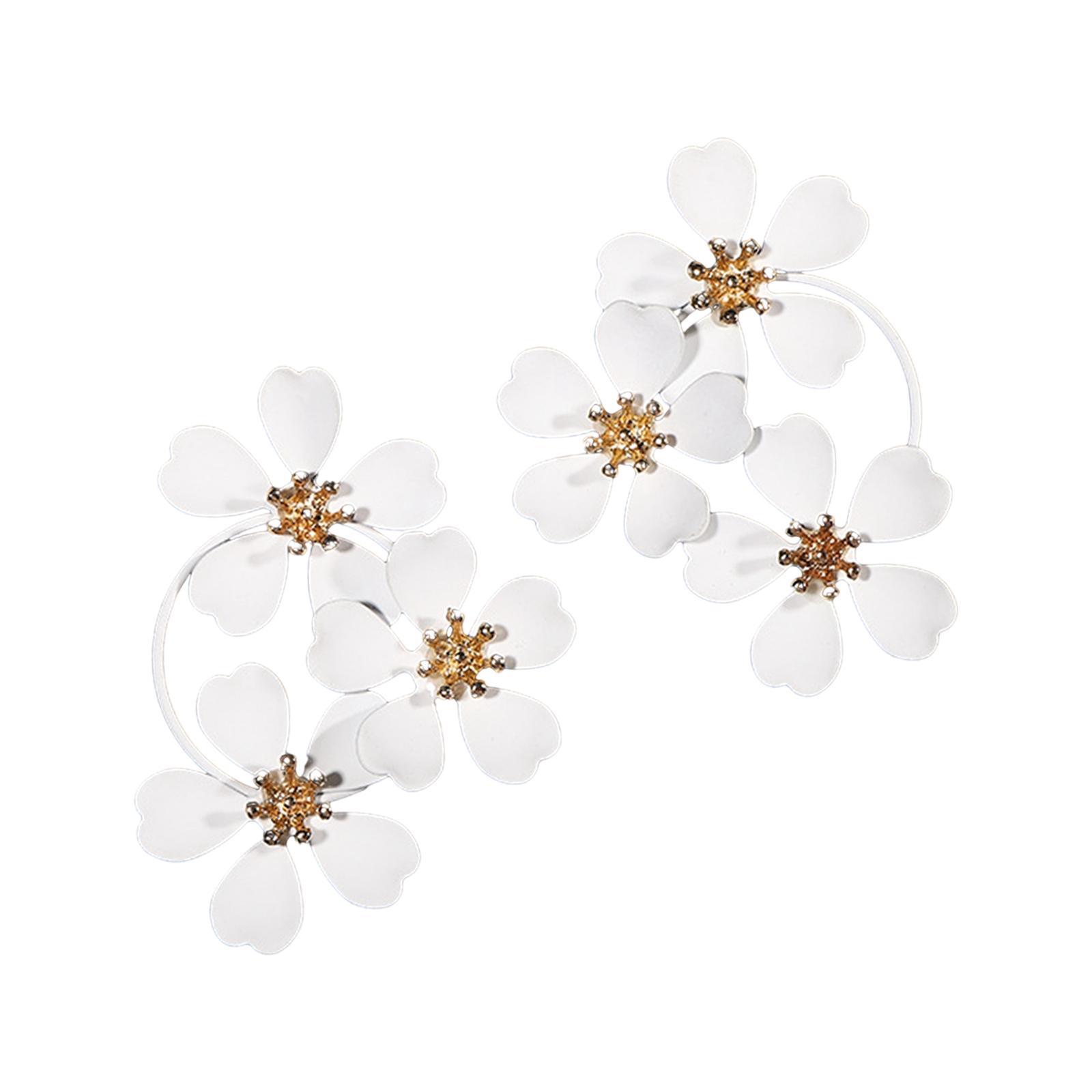 Camellia Earrings Flower Earrings Lightweight Trendy Zinc Alloy Retro Style Flower Earrings Jewelry Accessories for Dress up Holiday Wedding