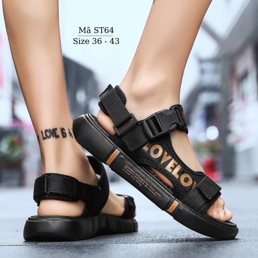 Sandal nam đi học mềm êm chống trơn có quai hậu size to phù hợp cho trẻ em học sinh 10 đến 18 tuổi chân ngoại cỡ LIMIBABY ST64