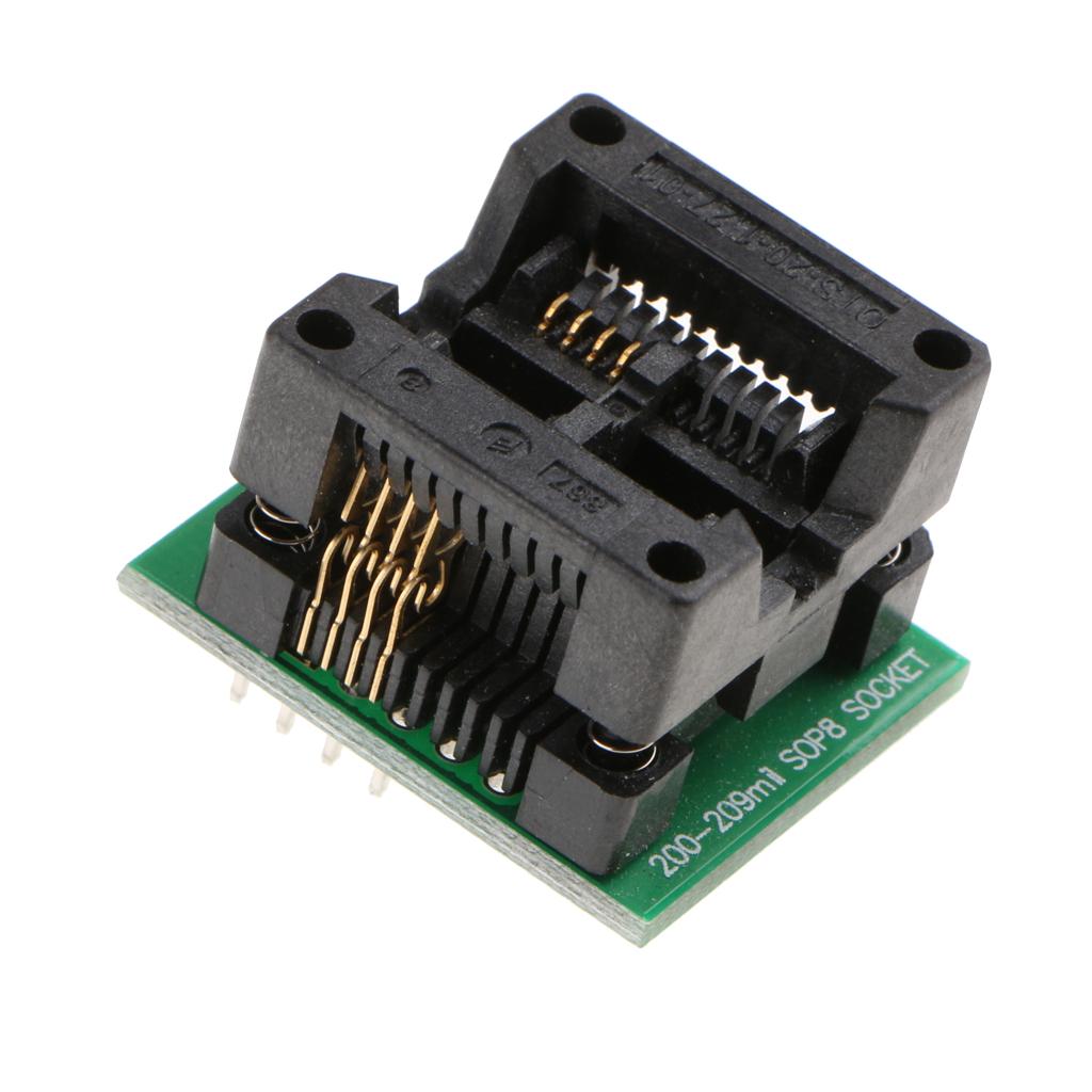 208MIL SOIC8 SOP8 để DIP8 Lập Trình Viên Adapter IC Kiểm Tra Ổ Cắm Module Chuyển Đổi