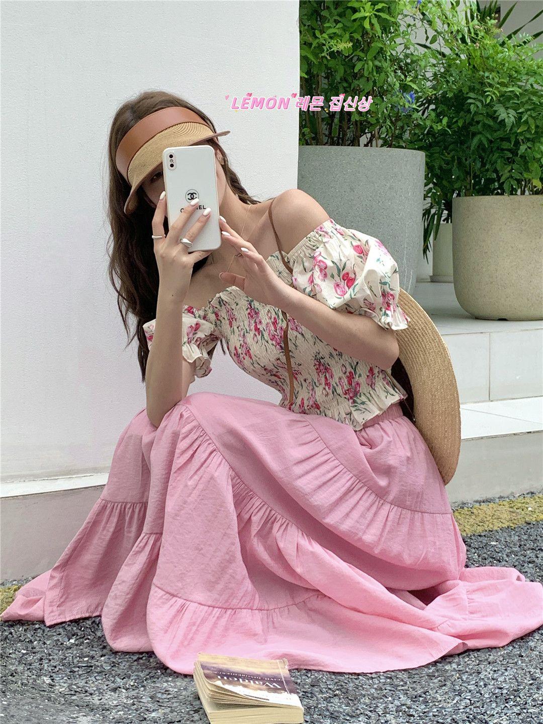 TOBE1SHOP Váy dài chữ A kiểu Pháp, váy dài, váy gió, váy dài, váy rộng, váy nửa người.