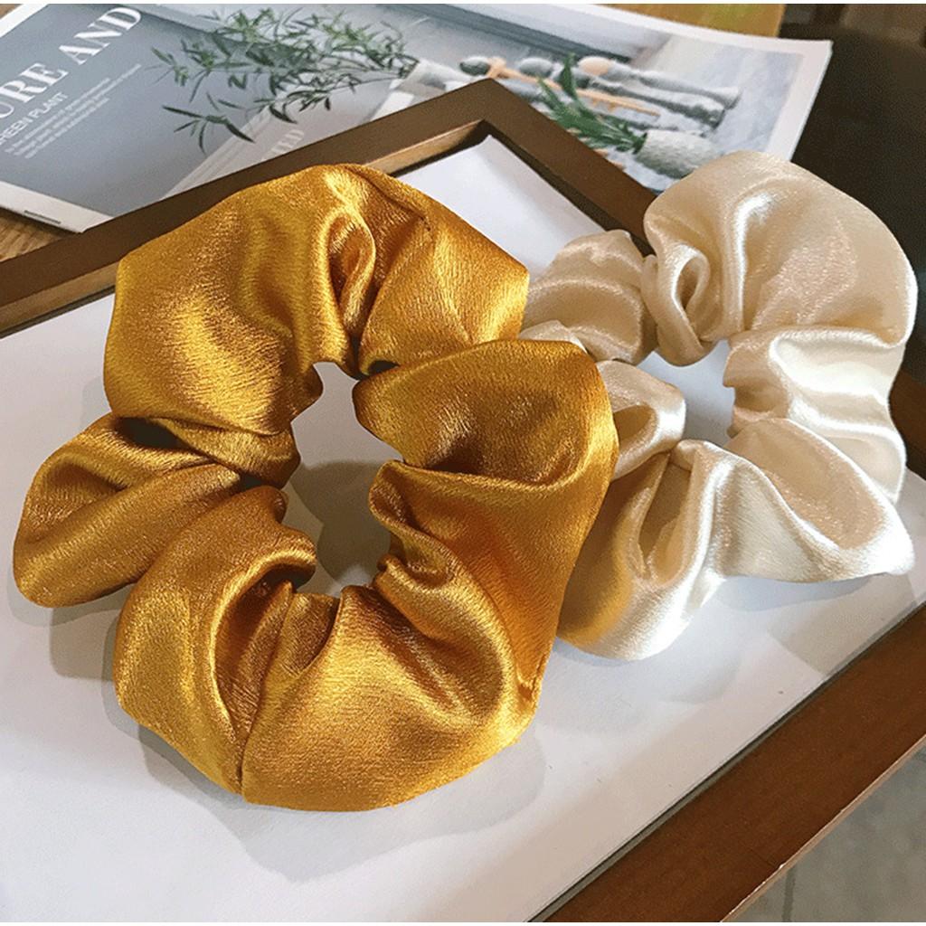 Cột Tóc Nữ- Scrunchies Vải Lụa Bóng Đẹp-Thời Trang-Tôn Vinh Mái Tóc Của Bạn.