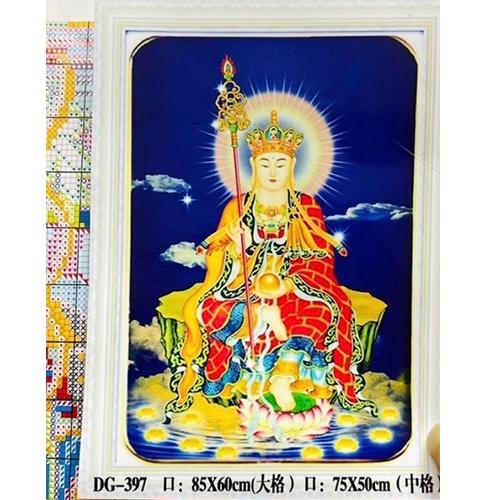 Tranh thêu chữ thập Địa Tạng Vương Bồ Tát DG397  - kích thước 75 * 50