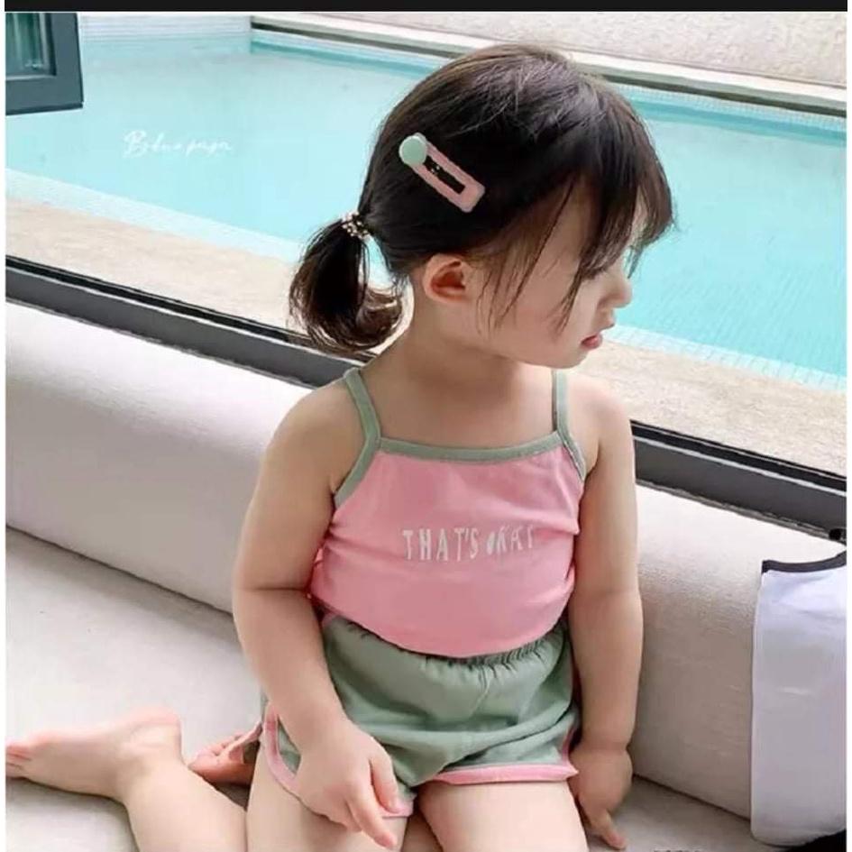 Đồ Bộ Bé Gái 2 Dây Chất Cotton