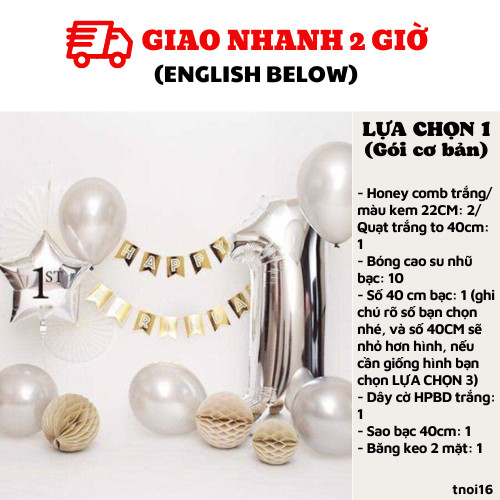 Bộ bong bóng trang trí cho bé 1 tuổi Tnoi16