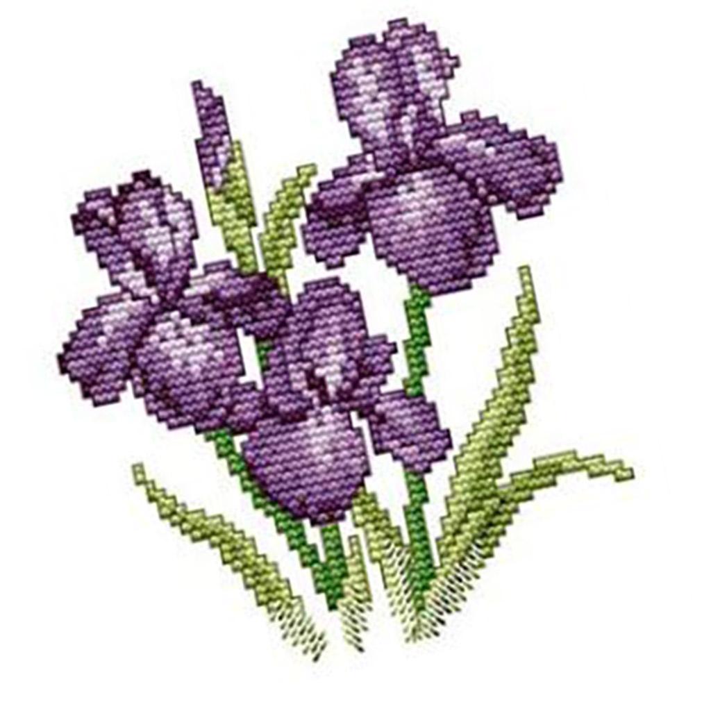 2Set Stamped Cross Stitch Kit With Pre-printed Cloth Fower Pattern