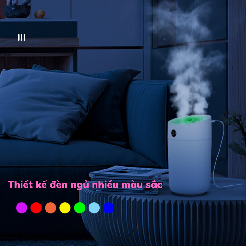 (BH 12 tháng) Máy phun sương Humidifier X12 - Dung tích 3 Lít chế độ kép phun sương - Màn hình LED hiển thị độ ẩm