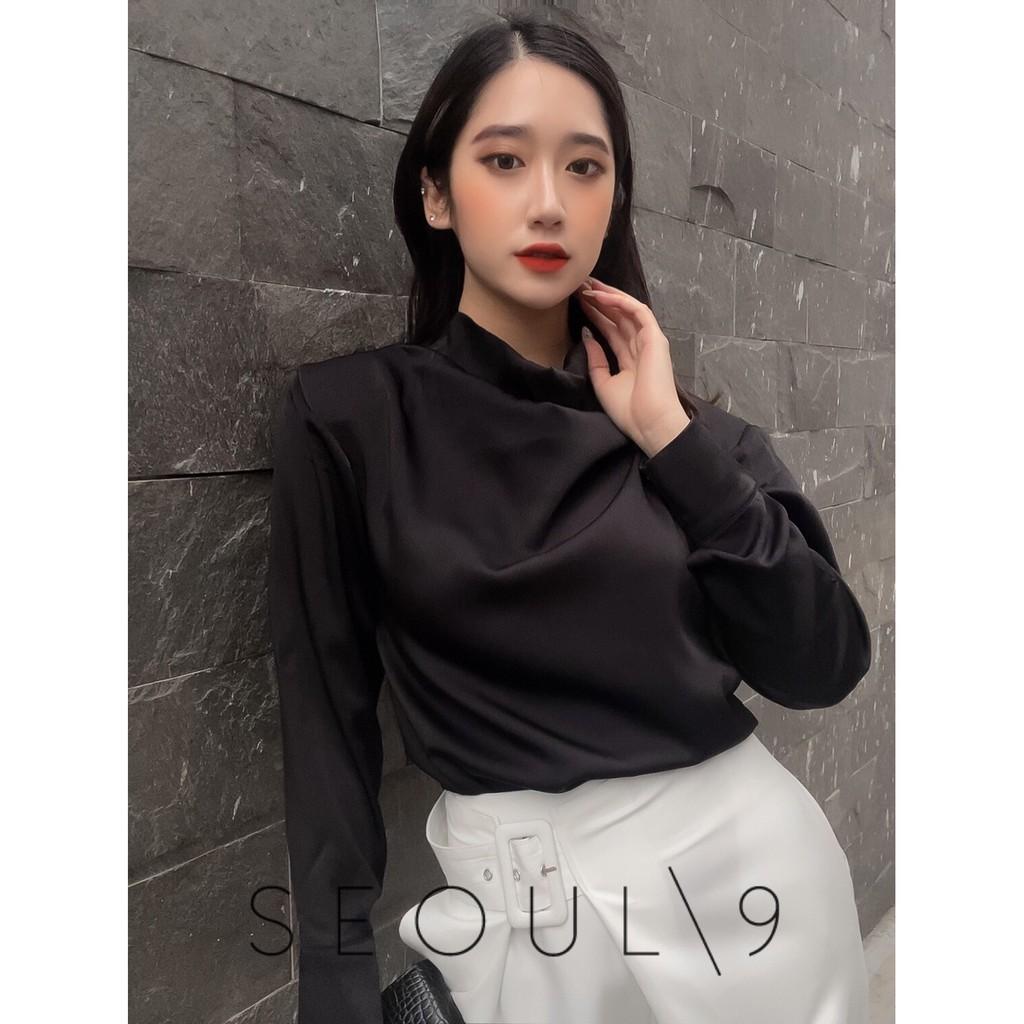 Sơmi lụa ngọc trai cổ đổ cá tính