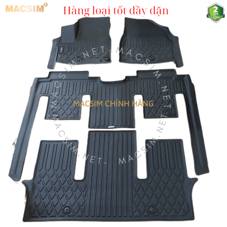 Thảm lót sàn xe ô tô Kia sedona ( 3 hàng ghế) Nhãn hiệu Macsim chất liệu nhựa TPE cao cấp màu đen