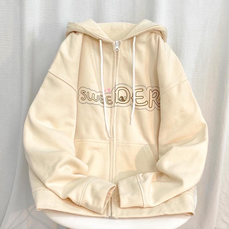 Áo Khoác Hoodie Form Rộng Unisex ABC Vải Nỉ Bông Dày Dặn